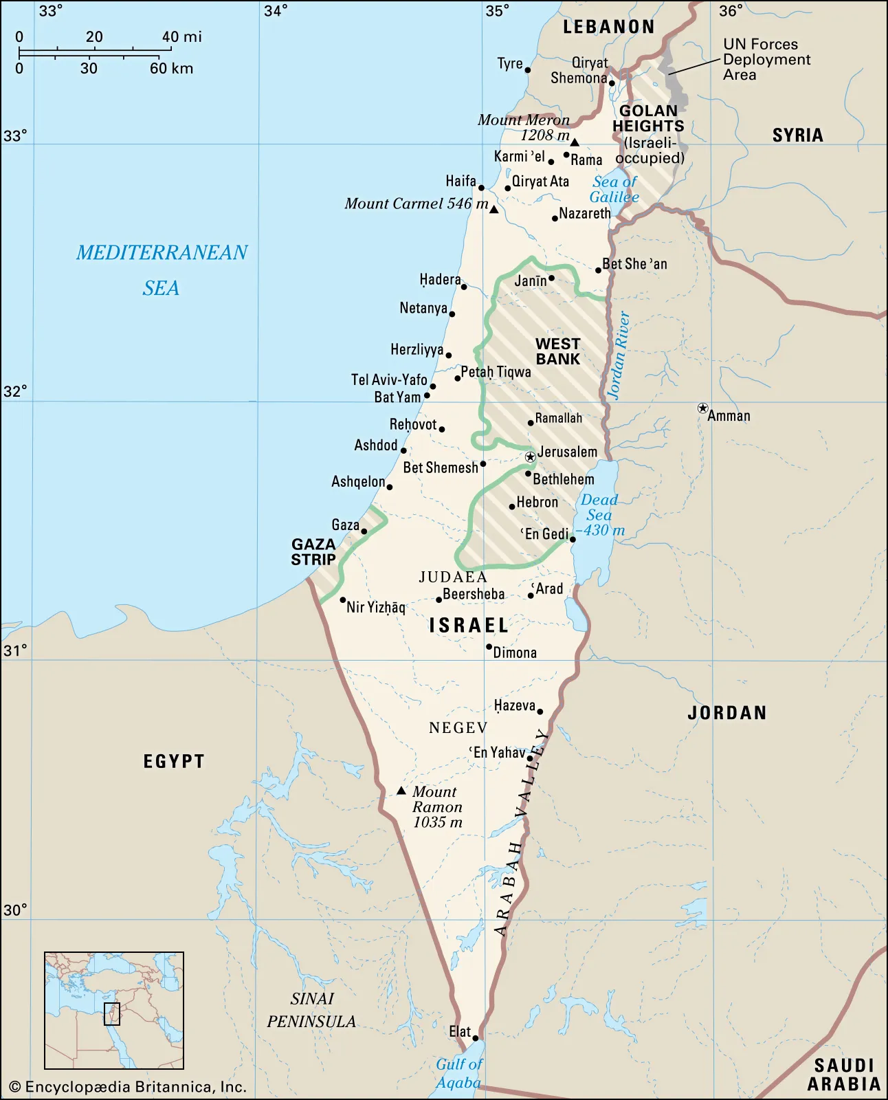 Israel Palestina, Sursa: britannica.com