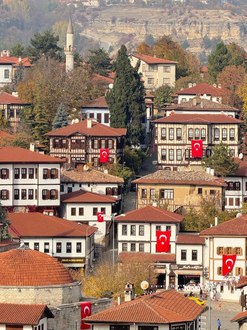 charming aerial view of traditional turkish townscape